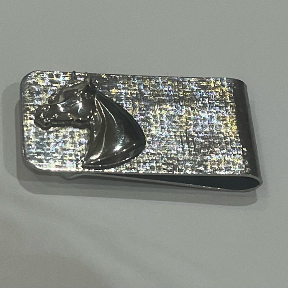Silver tone  Horse Head Money Clip